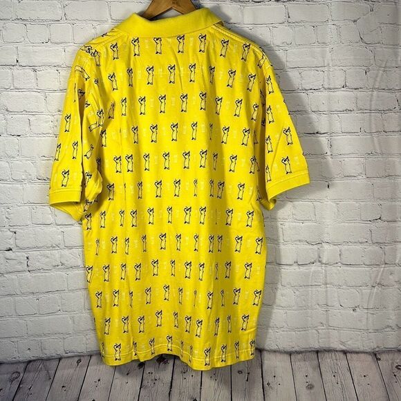 CHIPSHOT Golf All Over Print Golf Polo Short Sleeve Shirt Men's Large Yellow - Picture 7 of 8